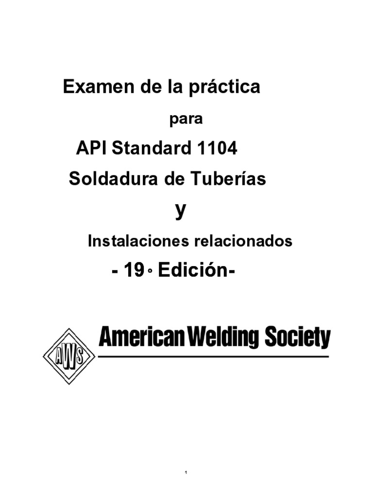 Practice Test Aws Api 1104 2001.en - Es | PDF | Construcción | Soldadura