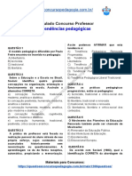 Tendências pedagógicas e simulado de concurso professor