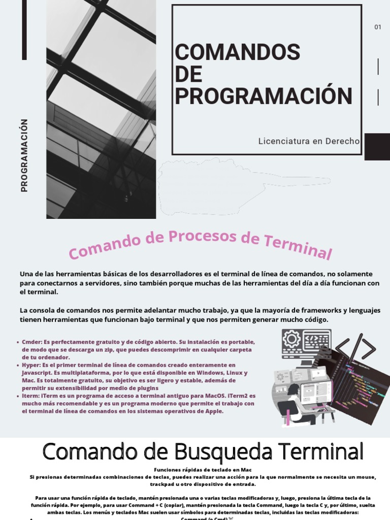 Comandos Básicos de Programación en Terminal | PDF | Interfaz de línea ...