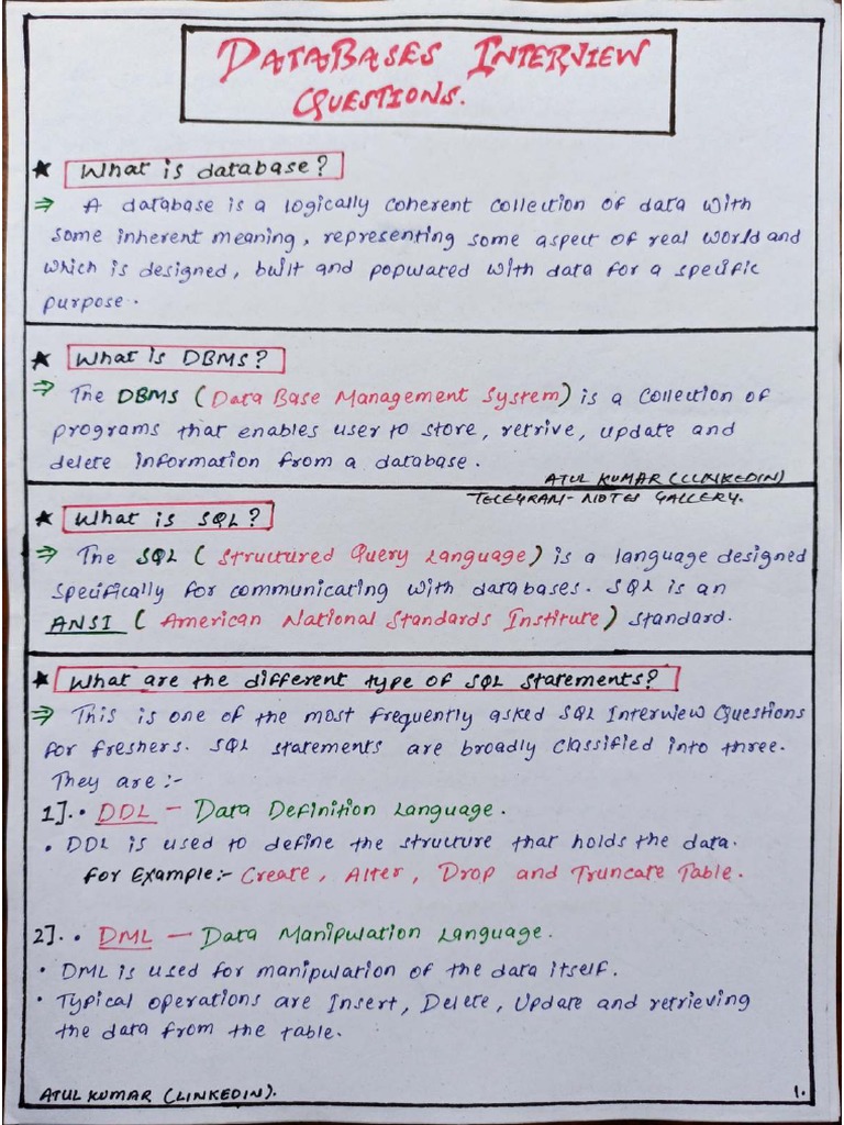 Database - Handwritten - Series - 1665534353 | PDF