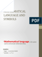 Mathematical Language and Symbols