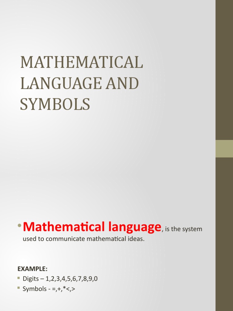 Mathematical Language and Symbols | PDF | Set (Mathematics) | Mathematics