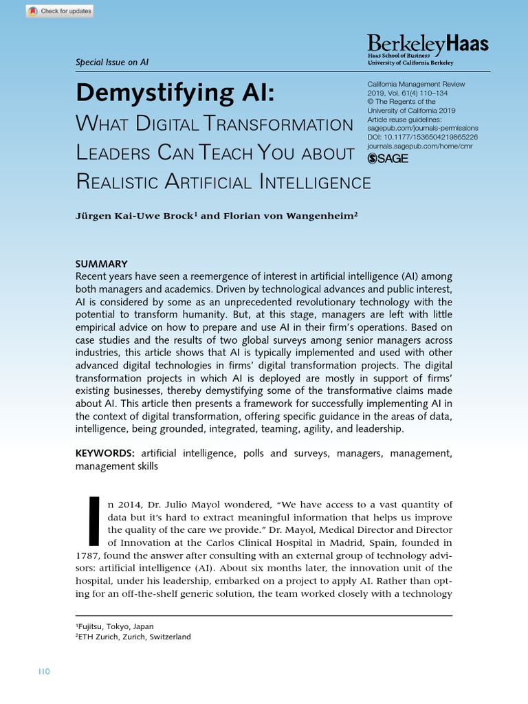 Demystifying AI What Digital Transformation | PDF | Artificial ...