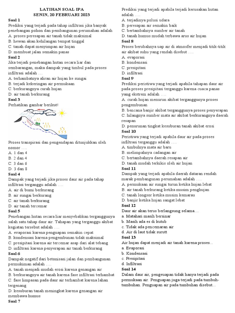 Latihan Soal Ipa Daur Air | PDF