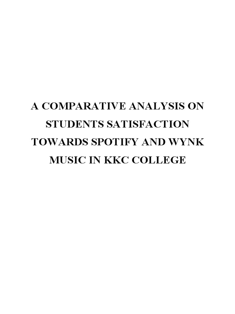 A comparative analysis of student satisfaction with spotify and wynk
