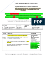 Cronograma alocação PEI 2023 vagas Letras EF