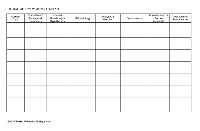 Literature Review Matrix Template | PDF