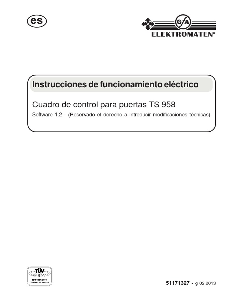 Es 51171327 G 02 2013 Torsteuerung TS 958 Software 1 2 | PDF ...