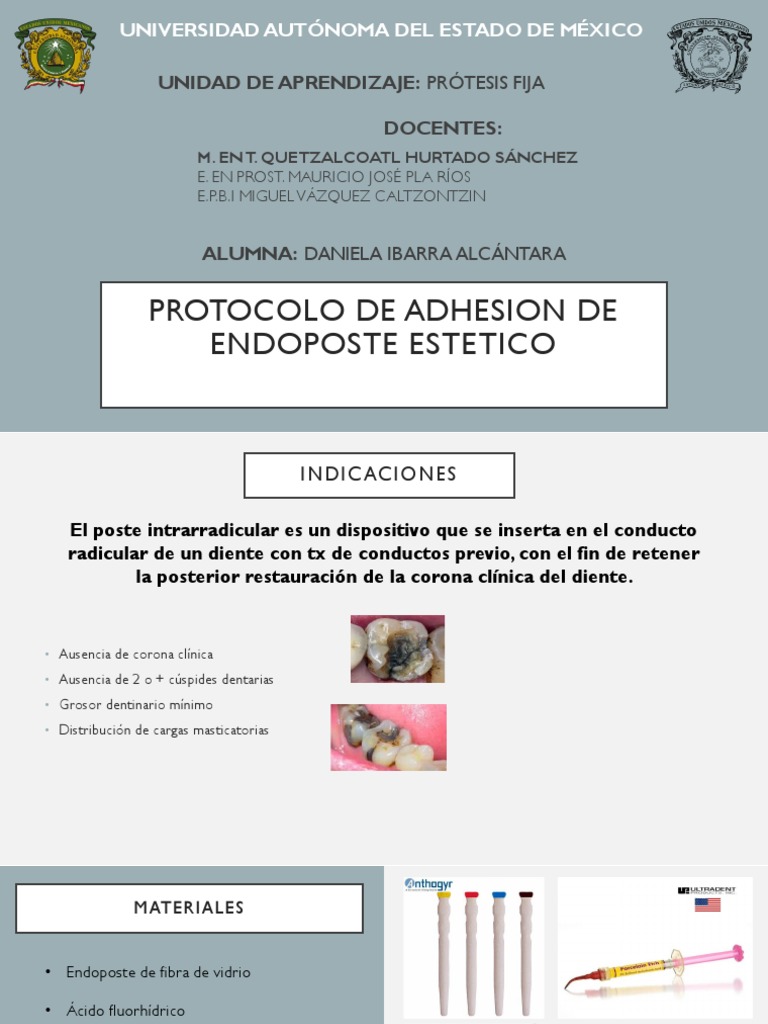 Protocolo de Adhesion de Endoposte Estetico | PDF | Materiales