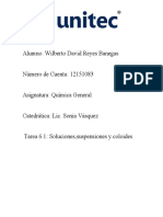 Alumno: Wilberto David Reyes Banegas Número de Cuenta: 12151083 Asignatura: Química General Catedrática: Lic. Sonia Vásquez