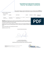 Certificado de cupo aceptado en carrera de Tecnologías de la Información de la UFAS