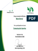 Certificado de Finalizacin Del Curso