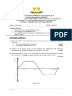 DKUT Exam 2022 Circuit Theory 1