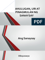 Kahulugan, Uri at Pinagmulan NG Sanaysay