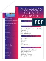Muhammad Yousaf Mehmood: Mobile: 03228682813 Address: Lal Maha Mouza Tanvari Liaquat Pur Job Experience