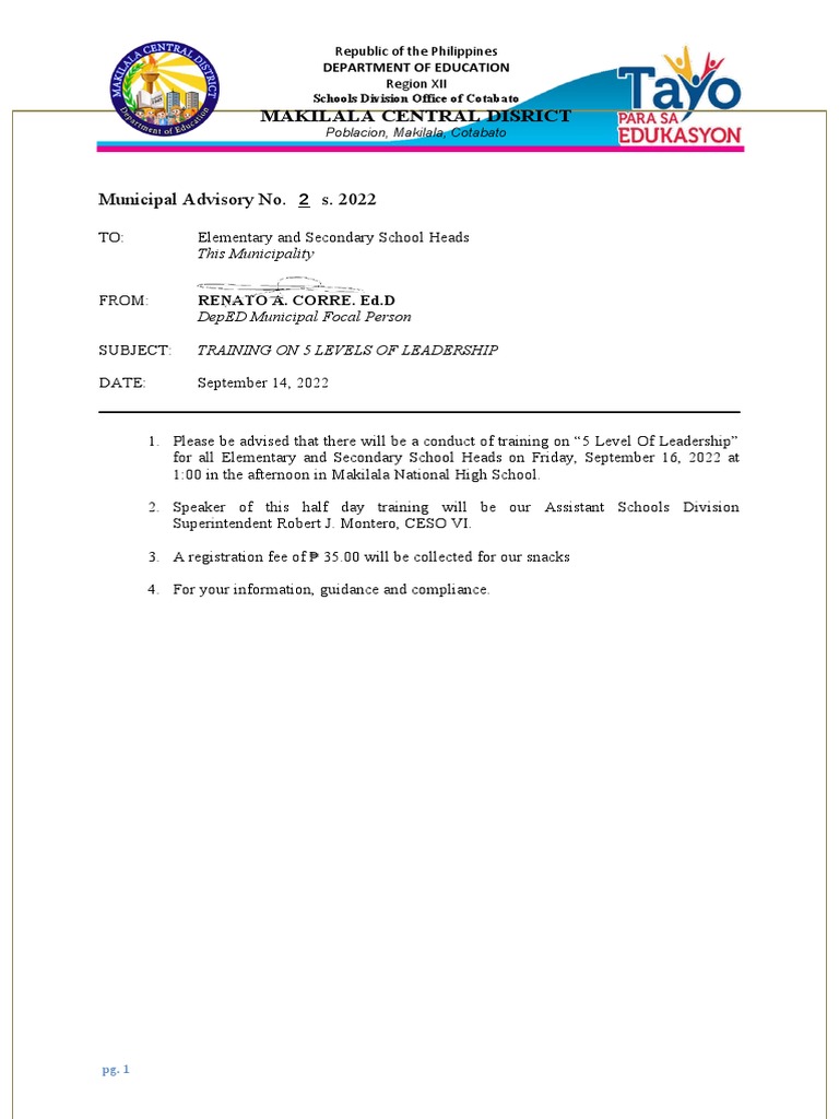 Municipal Advisory No. 2 S. 2022 | PDF