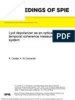 Lyot Depolarizer As An Optical Temporal Coherence Measurement System