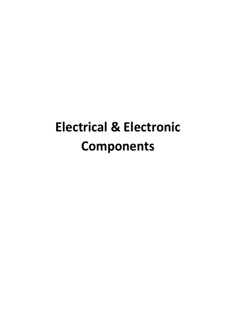 Electrical & Electronic Components PDF Bipolar Junction Transistor