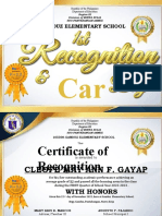 Ganduz Elementary School Recognition Certificates