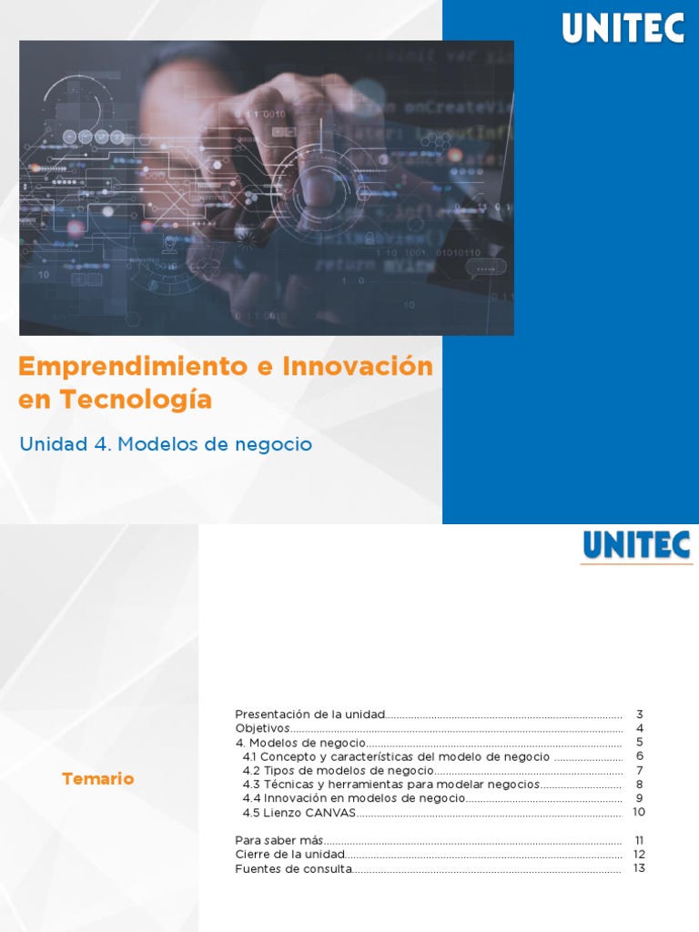 Unidad 4 Modelos de Negocios | PDF | Modelo de negocio | Lenguaje de ...