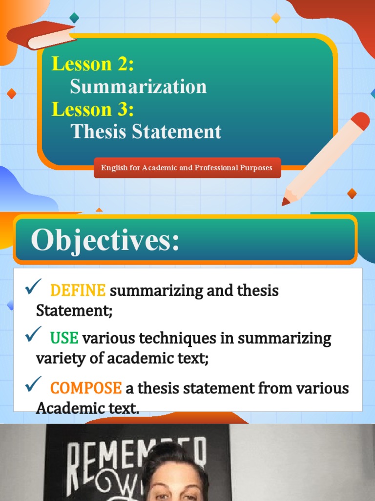 Summarizing and Thesis Statement PDF Essays Thesis