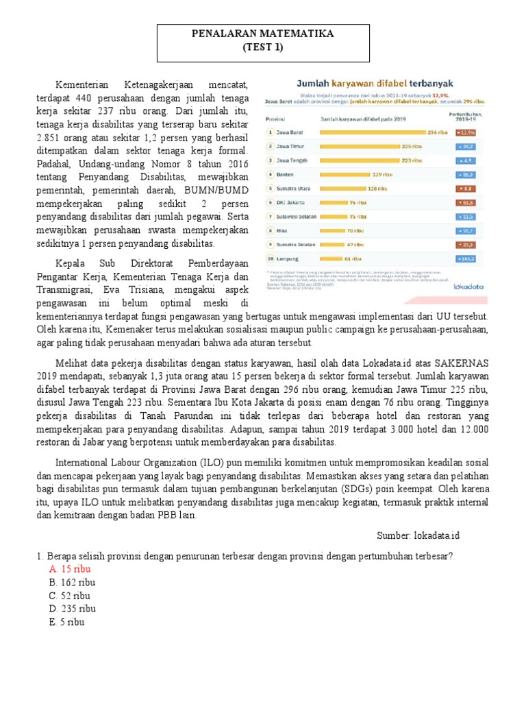 Test 1 Penalaran Matematika Pdf