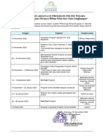 Jadwal Pelaksanaan Program Online Wijaba Tema: "Pentingnya Bergaya Hidup Sehat Dan Cinta Lingkungan"