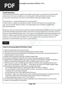 Overweight and Obese Children Reading Oet Note