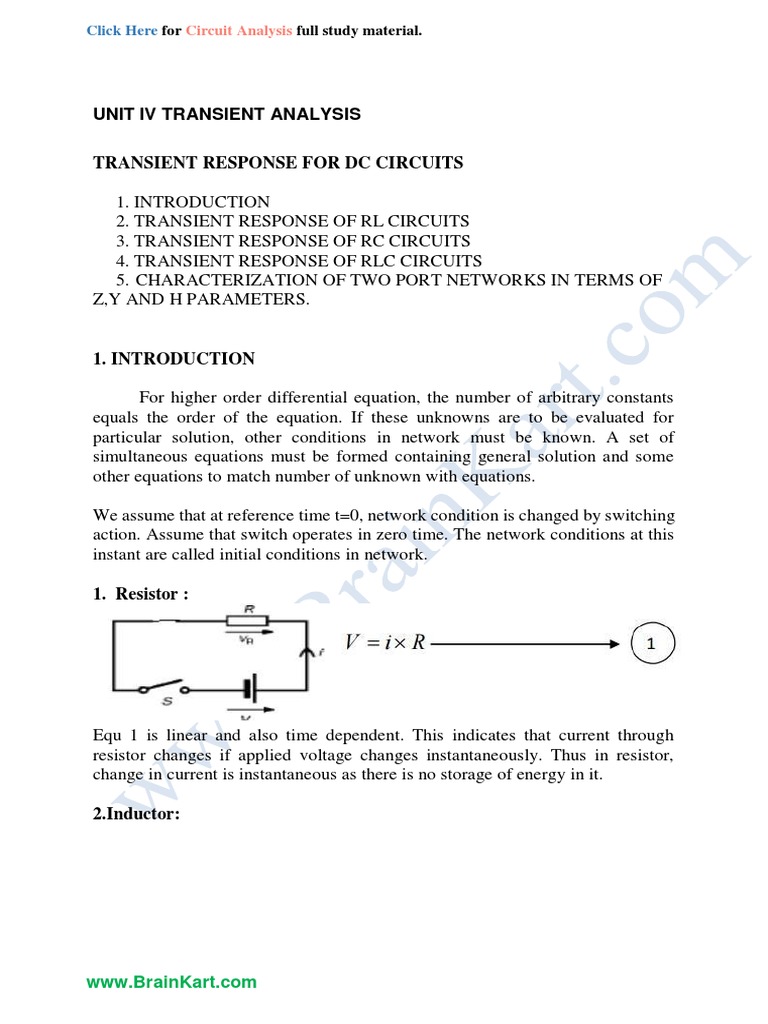 Circuit Analysis ANALYSIS Circuit Diagram