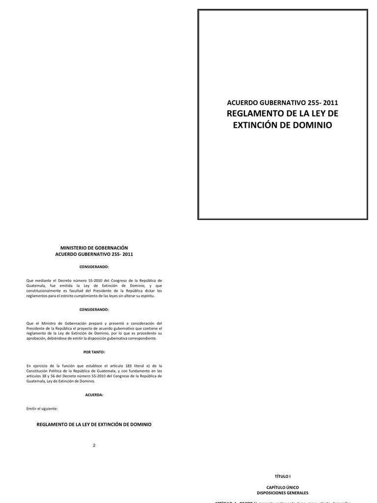 Ley de Extinción de Dominio en Guatemala | PDF | Propiedad | Regulación