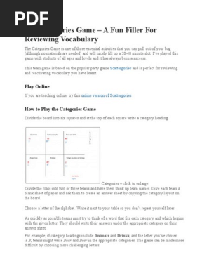 Categories Game