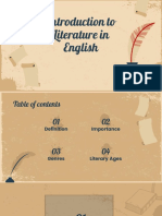 Introduction To Literature in English