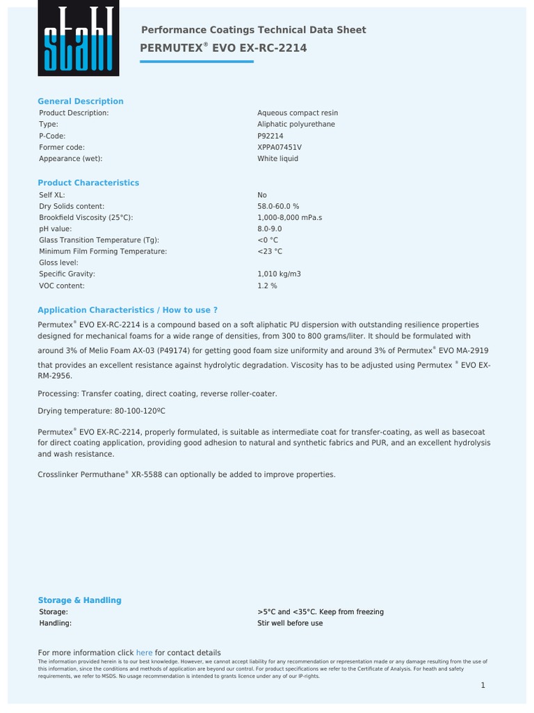 Ex RC 2214 | PDF | Polyurethane | Chemical Substances