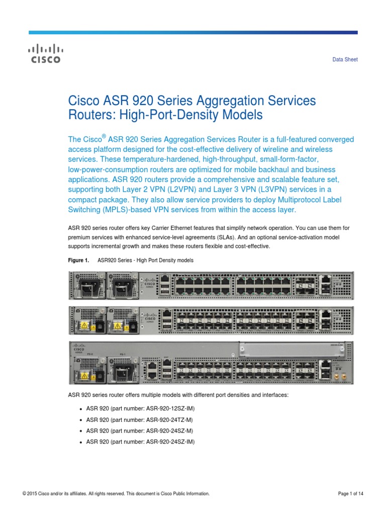 Cisco Asr 920 Series Aggregation Services Router 1 | PDF | Wavelength ...