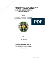 Kekuatan Kompresi Dental Stone Setelah Pencampuranlarutan Desinfektan Sodium Hipoklorit 0,5% Dan Povidon Iodin 10%