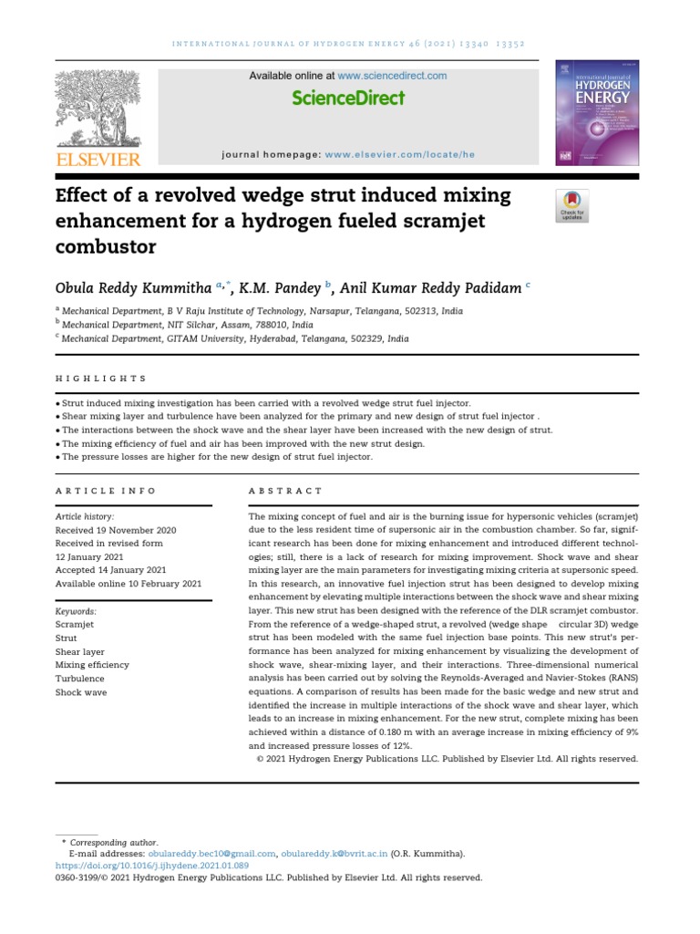 Effect of A Revolved Wedge Strut Induced Mixing Enhancement For A ...