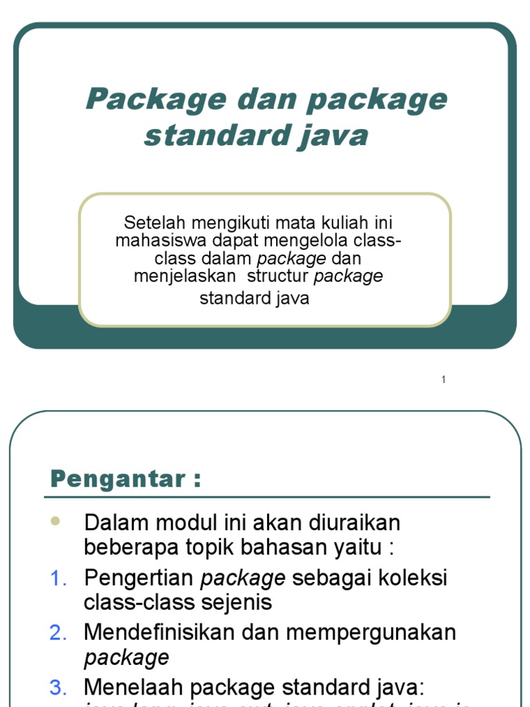 Pengertian dan Fungsi Package Java | PDF
