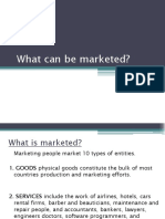 What Can Be Marketed