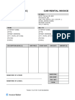 Car Rental Invoice Template 1