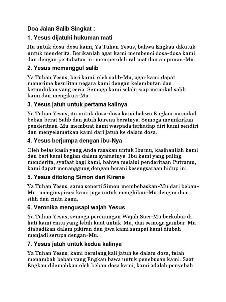 Doa Jalan Salib Singkat | PDF