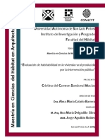 Evaluación de Habitabilidad en La Vivienda Rural Producida Por La Intervención Pública