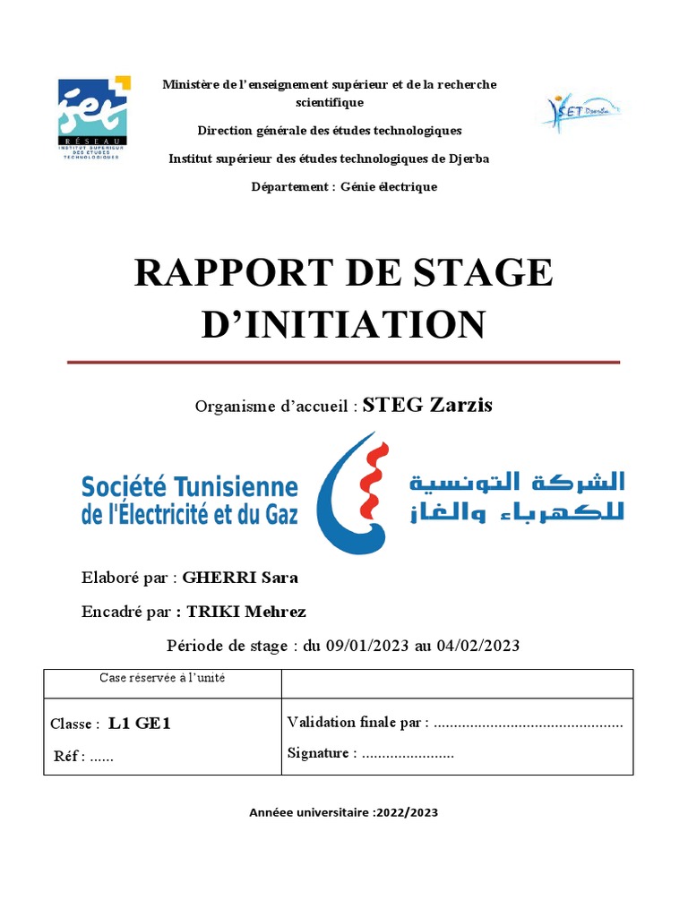 Rapport de stage à la STEG Zarzis | PDF | Centrale électrique | Réseau ...