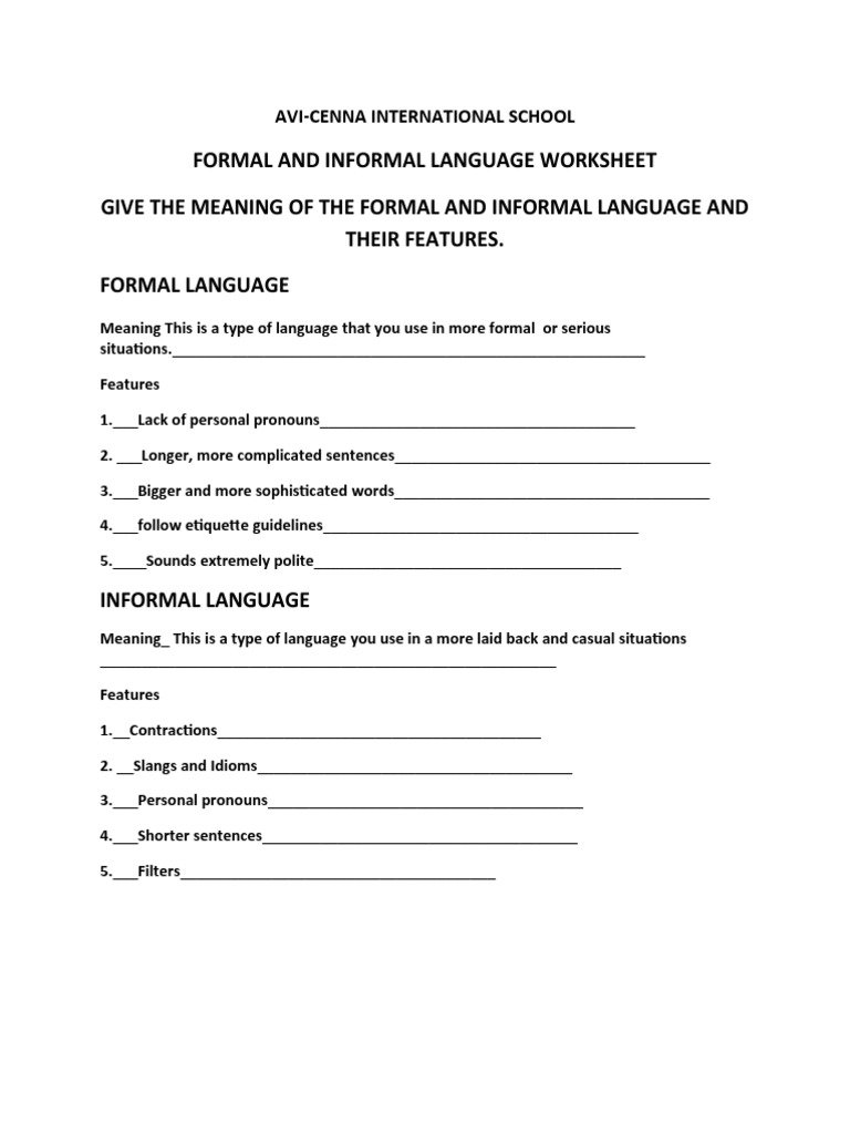 formal-and-informal-language-worksheet-pdf