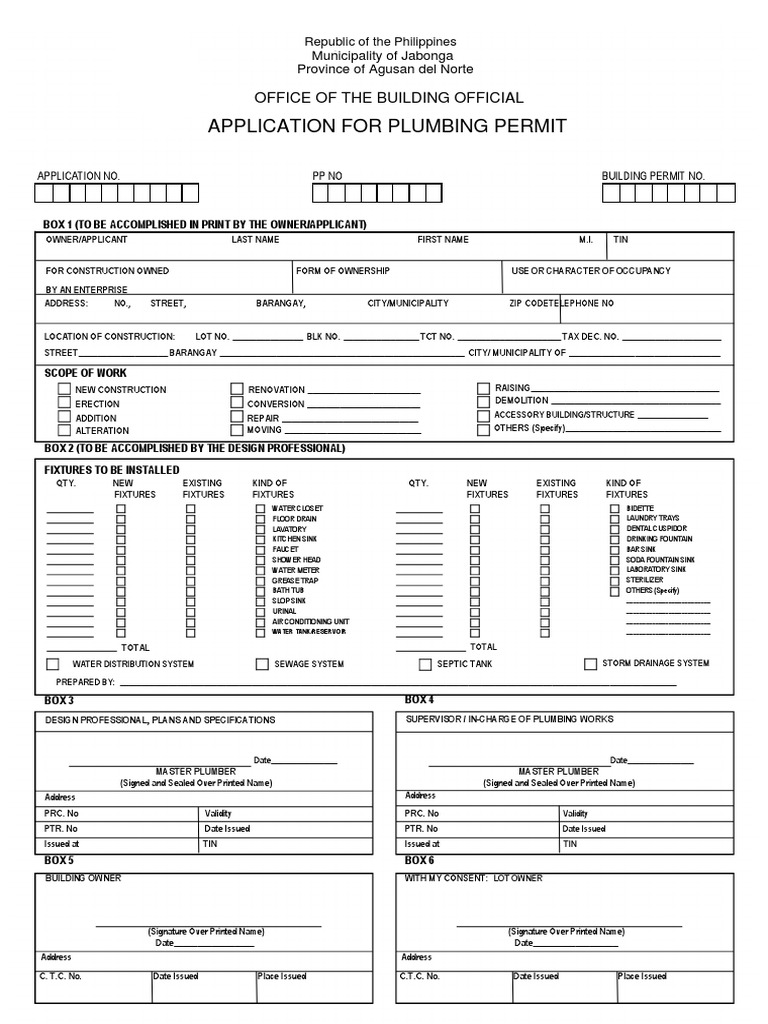 Plumbing Permit 2 PDF Plumbing Water