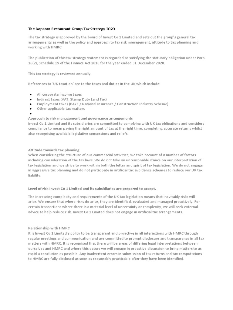 Tax Strategy Pdf Taxes Tax Avoidance