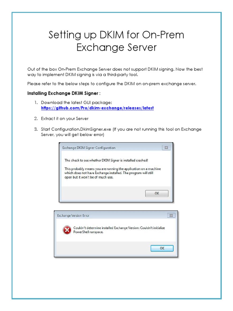 DKIM Setup for On-Prem Exchange Server | PDF | Domain Name System ...