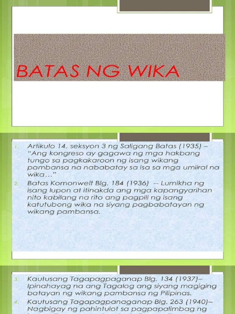 Lesson+1 1+Wikang+Pambansa | PDF