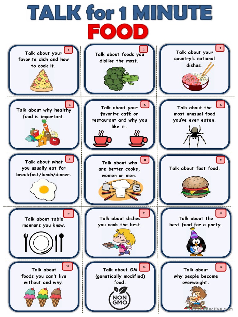 Food Speaking Cards 