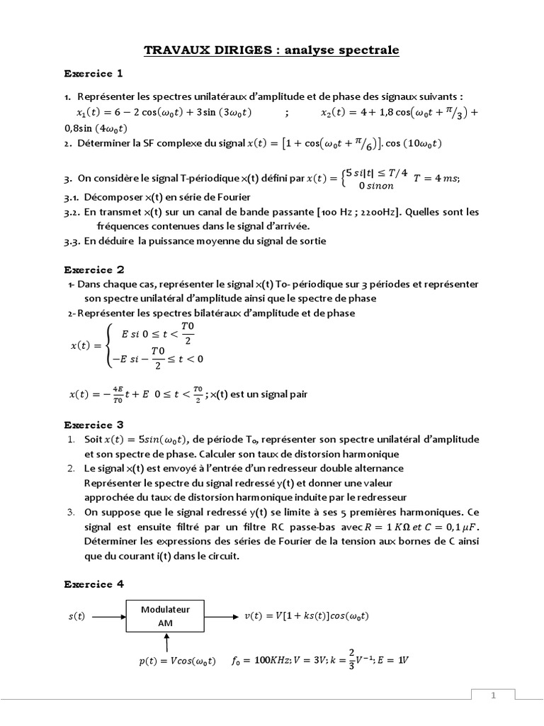 Analyse spectrale des signaux et systèmes | PDF | Filtre (électronique ...