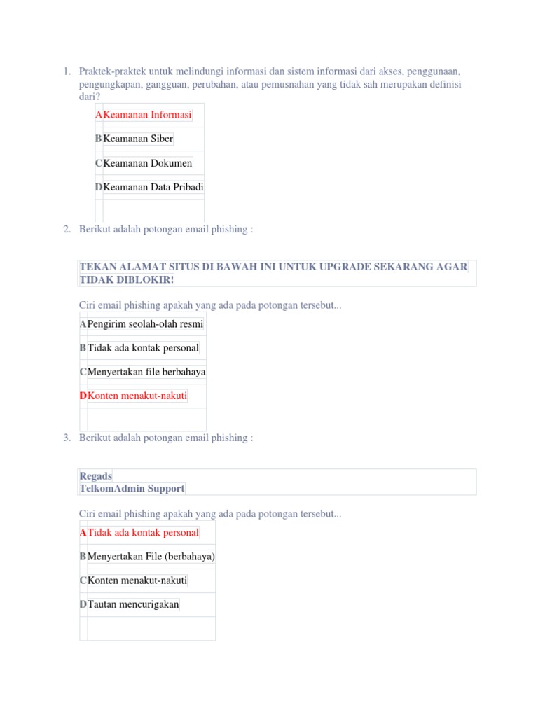 Kuis Kesadaran Keamanan Informasi 2024 | PDF